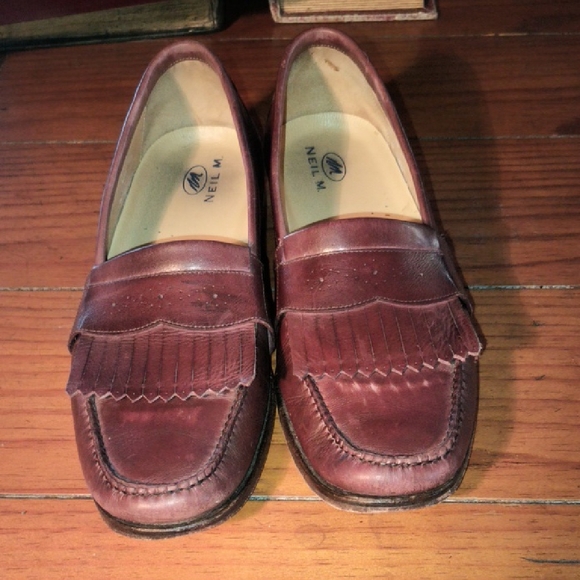Neil M Burgundy Leather Slip-On Loafers main image 4